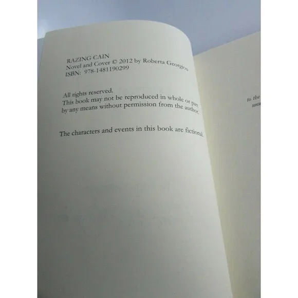 Razing Cain (Signed) by Roberta Georgiou (2014, Paperback) 52816 - Picture 3 of 4